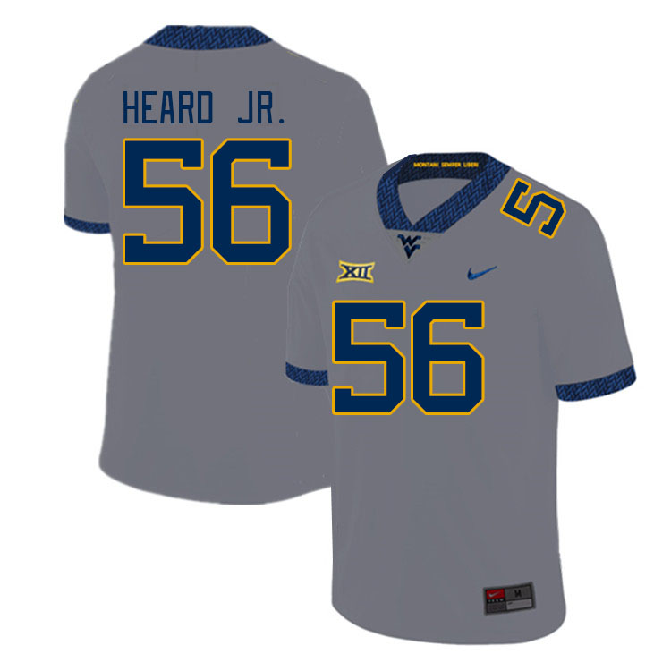 Men #56 James Heard Jr. West Virginia Mountaineers College Football Jerseys Stitched Sale-Gray